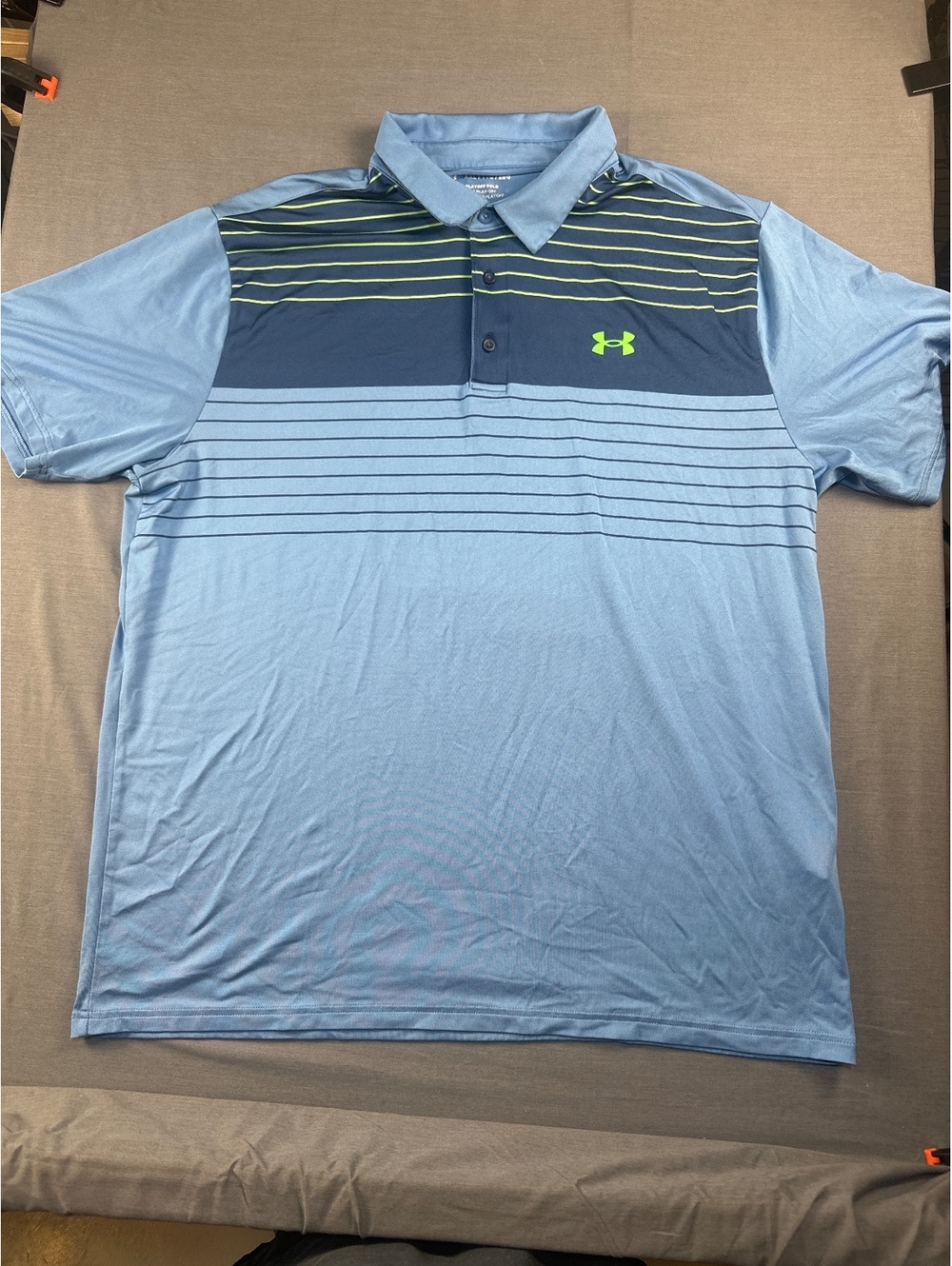 Under Armour Playoff Polo Mens XXL Blue Short Sleeve Golf Shirt Loose Fit